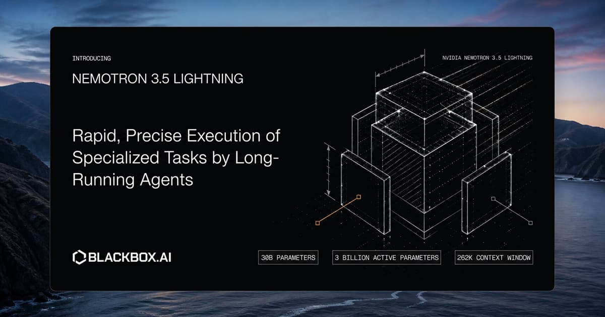 Announcing Nemotron 3.5 Lightning — reasoning at 1,200 tokens/sec cover